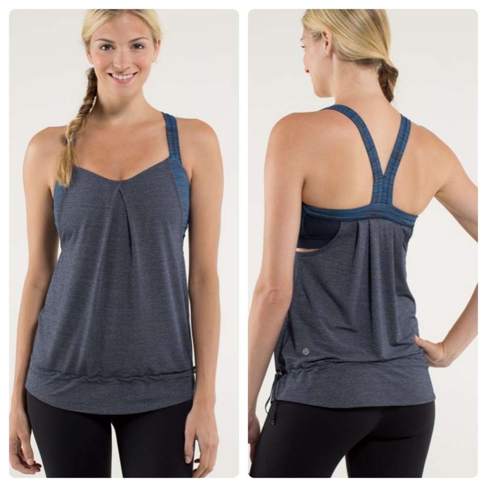Lululemon Rest Less Tank Heathered inkwell Top